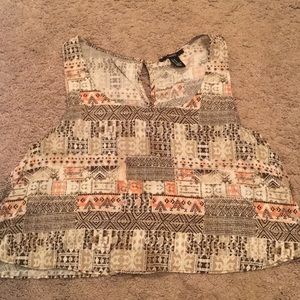 patterned crop top tank